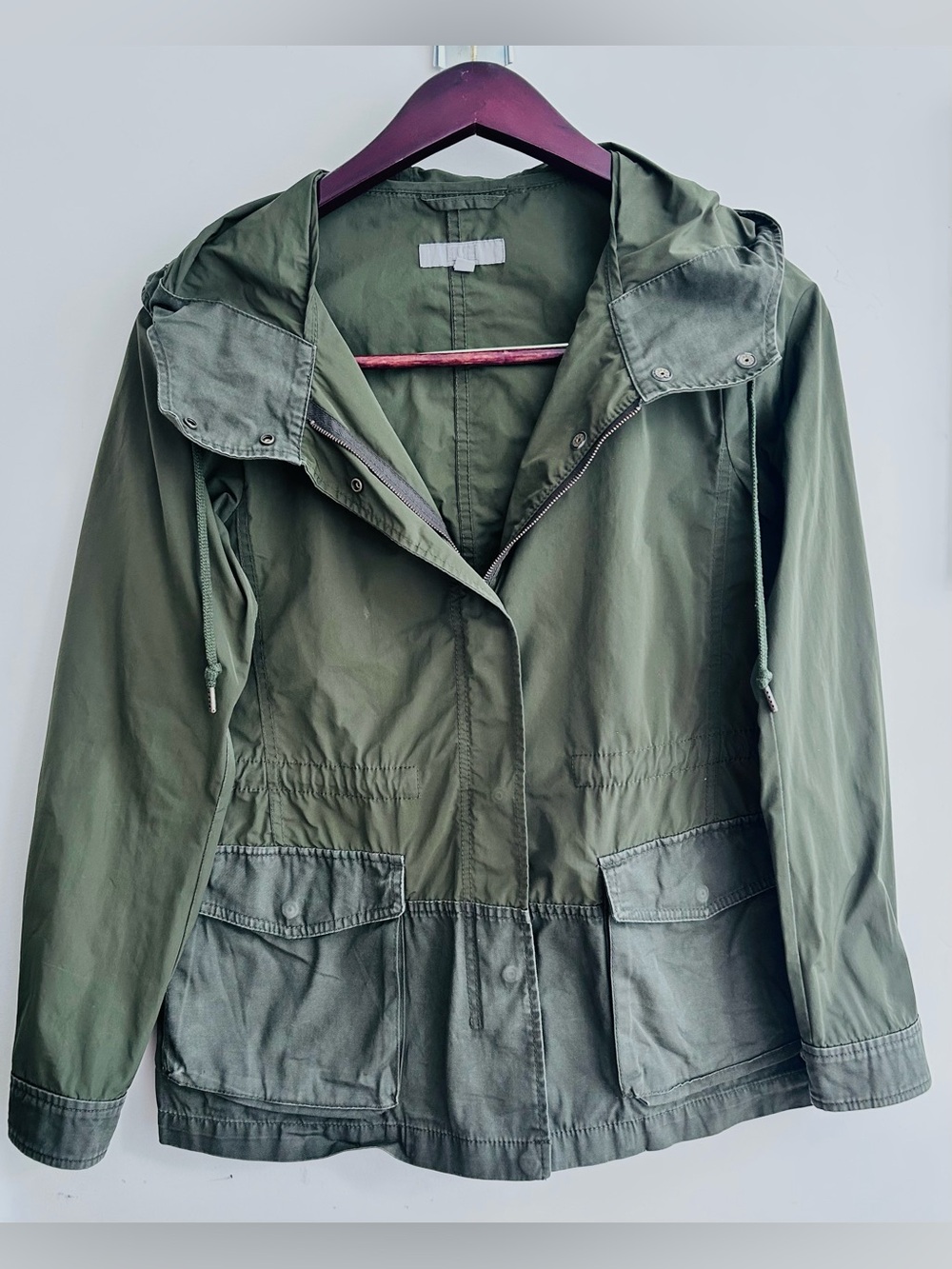 Uniqlo Olive Green Hooded Utility Jacket - Women, Size S